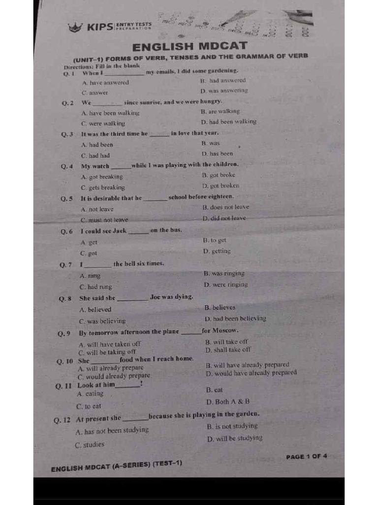 Kips 2024 Unit 1 - Bio-Chem-Phy-Eng by Drzee (Zeeshan Khan) | PDF