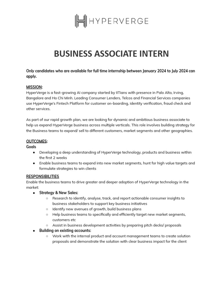 Business Associate Intern | PDF
