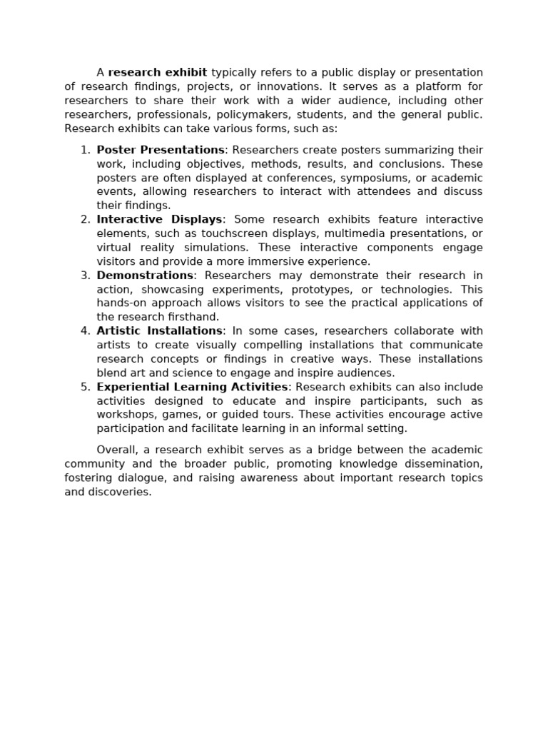 Research Exhibits: Engaging Public Displays | PDF | Career & Growth ...
