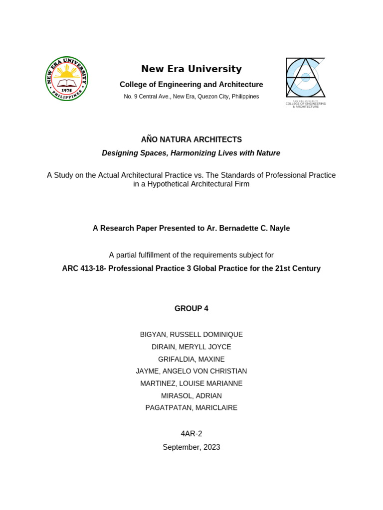 Research - Comprehensive Architectural Practice | PDF