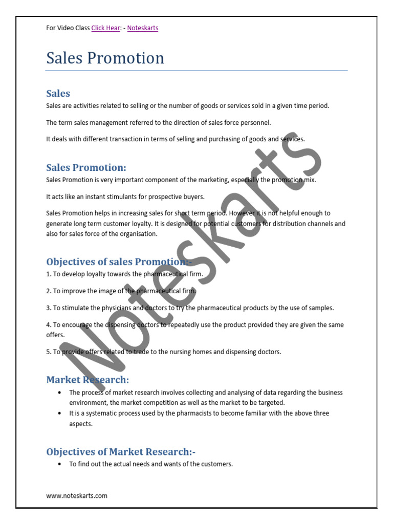 Sales Promotion Strategies in Pharma | PDF | Sales | Market (Economics)