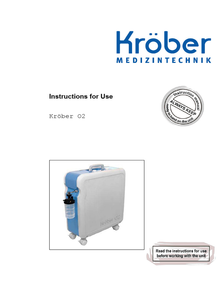 Bedienungsanleitung Kroeber O2 Englisch | PDF