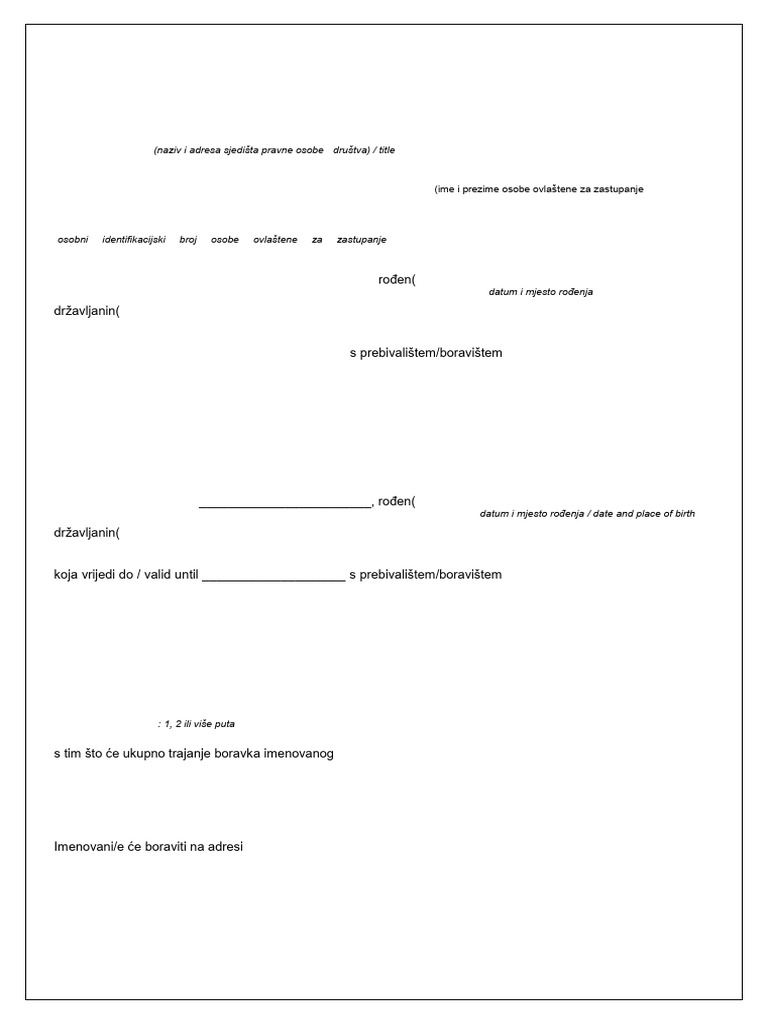 Jamstveno Pismo Pravne Osobe / Legal Person's Letter of Guarantee | PDF