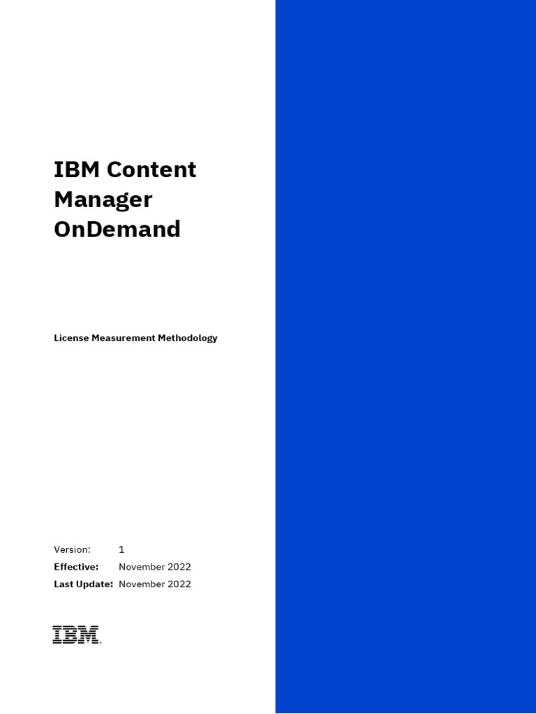 IBM License Measurement Methodology IBM Content Manager OnDemand | PDF