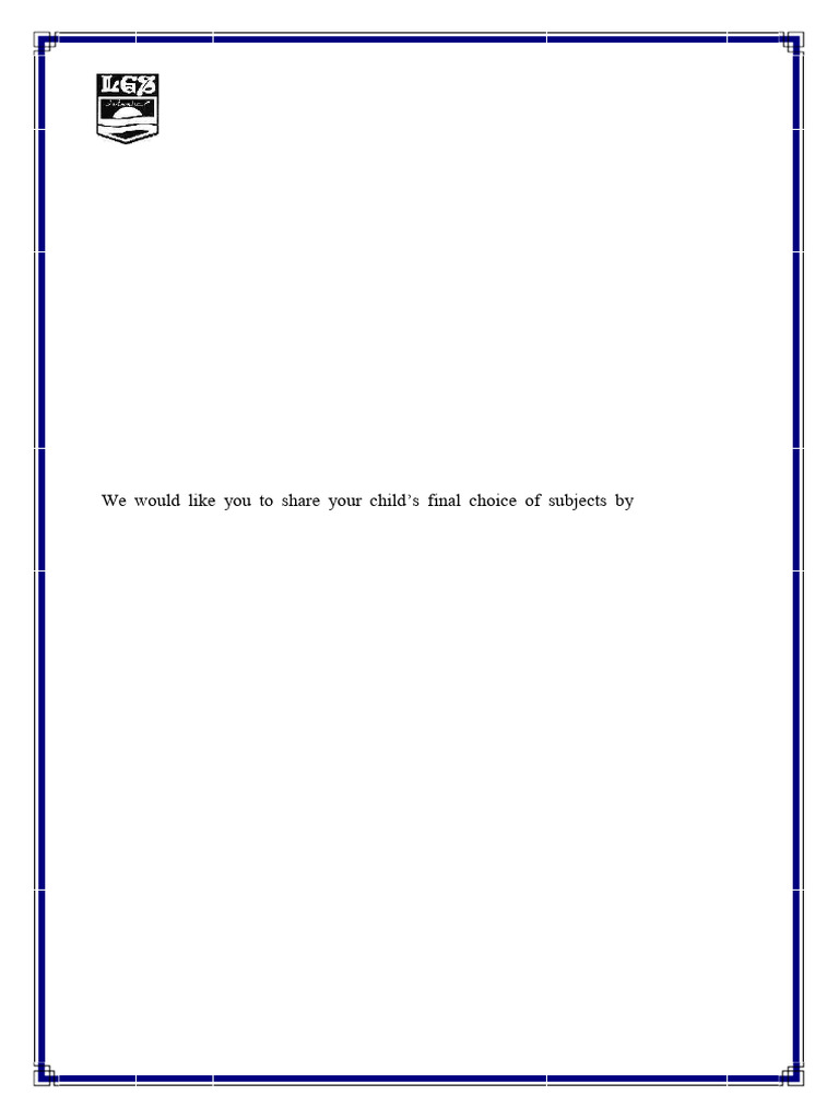 GCSE O Level Subject Selection Notice | PDF