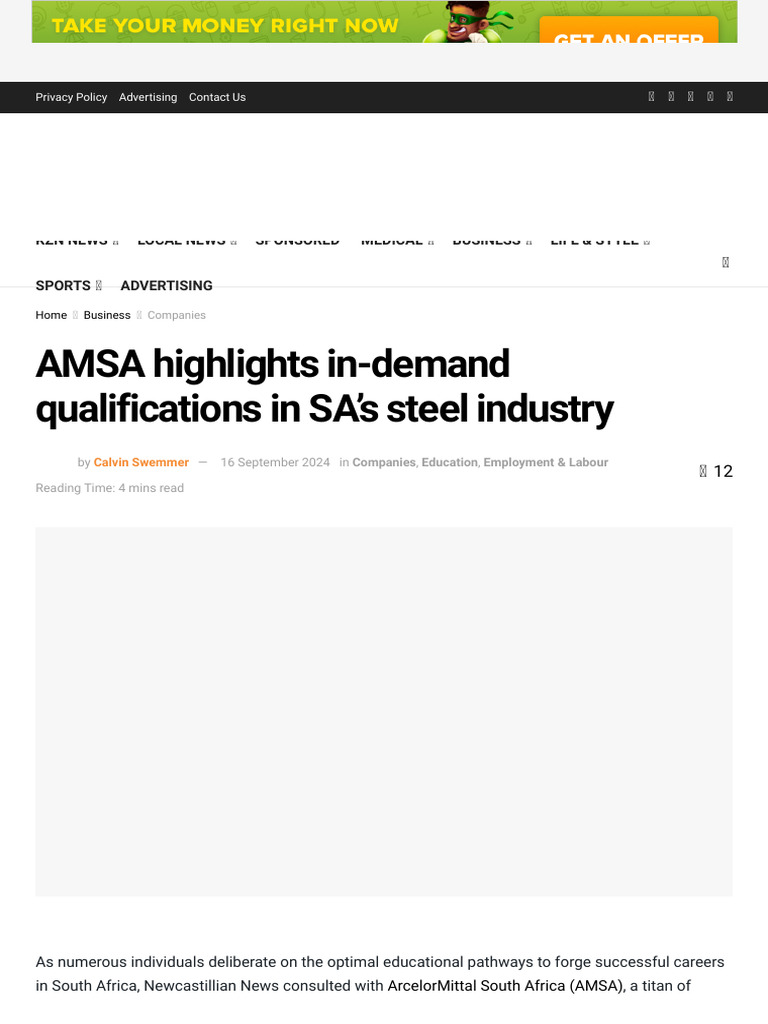 AMSA Highlights In-Demand Qualifications in SA's Steel Industry | PDF