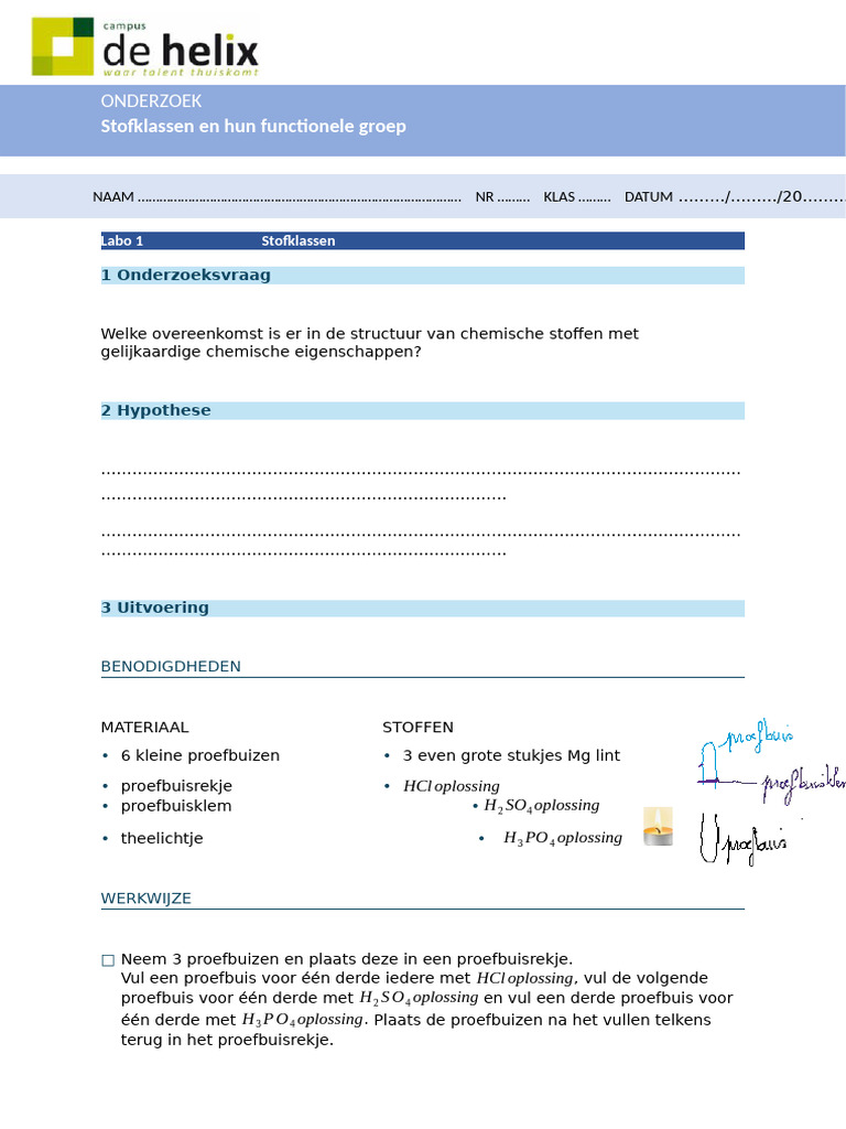 Labo 1 Stofklassen | PDF