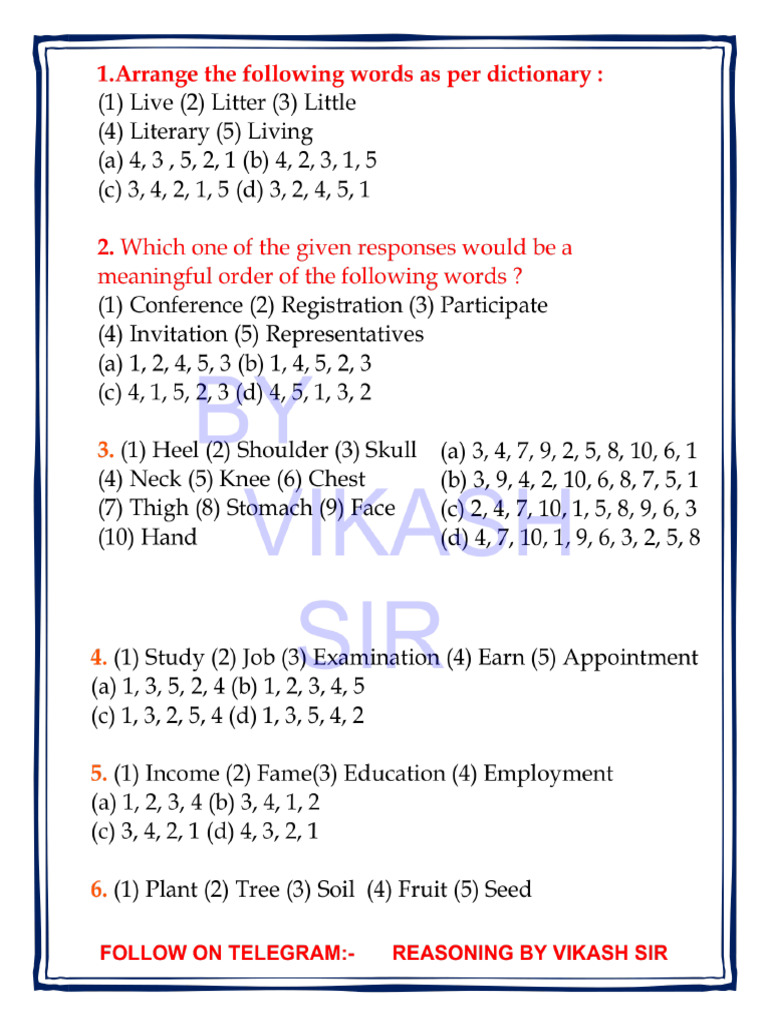 Dictionary Order | PDF