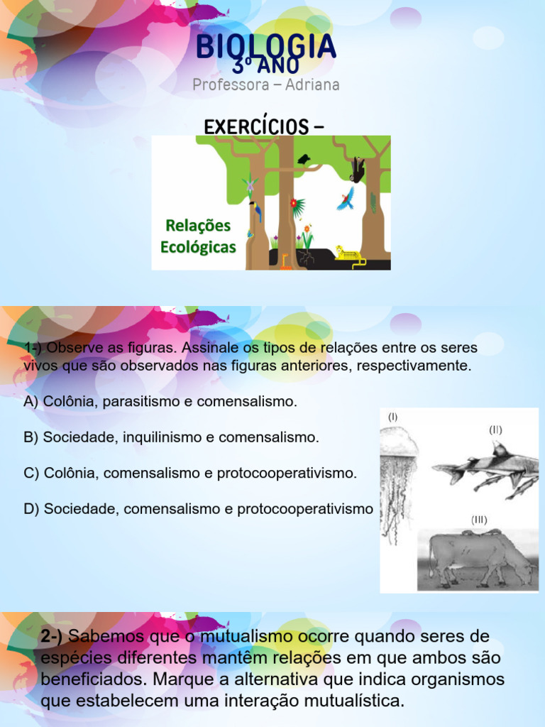 Exercícios Relações Ecologicas 3 Ano - PPTX - 20240827 - 182706 - 0000 ...