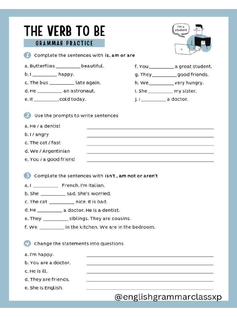 Verb To Be TP | PDF