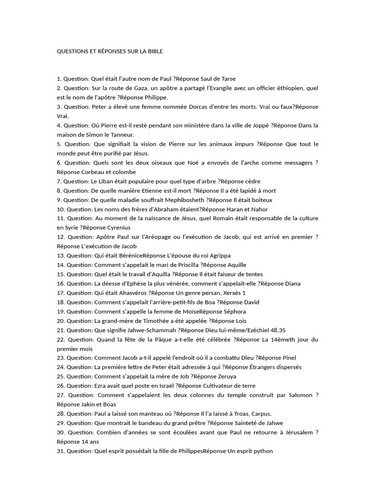 Questions Et Ré | PDF