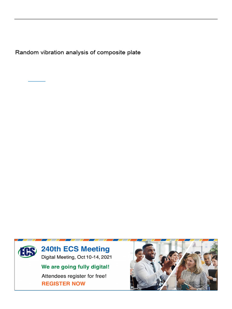 Random Vibration Analysis of Composite Plate | PDF