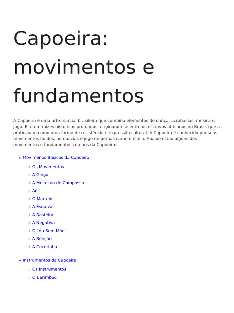 Capoeira Movimentos E Fundamentos Pdf