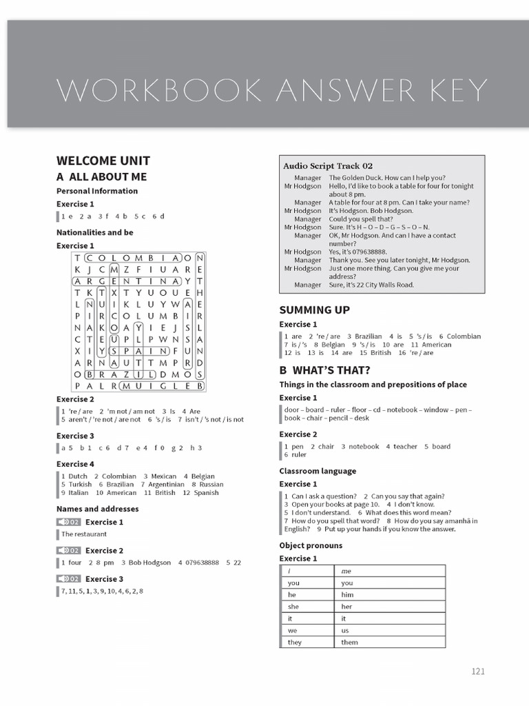 Alina-Think Level 1 Workbook-Answer Key | PDF