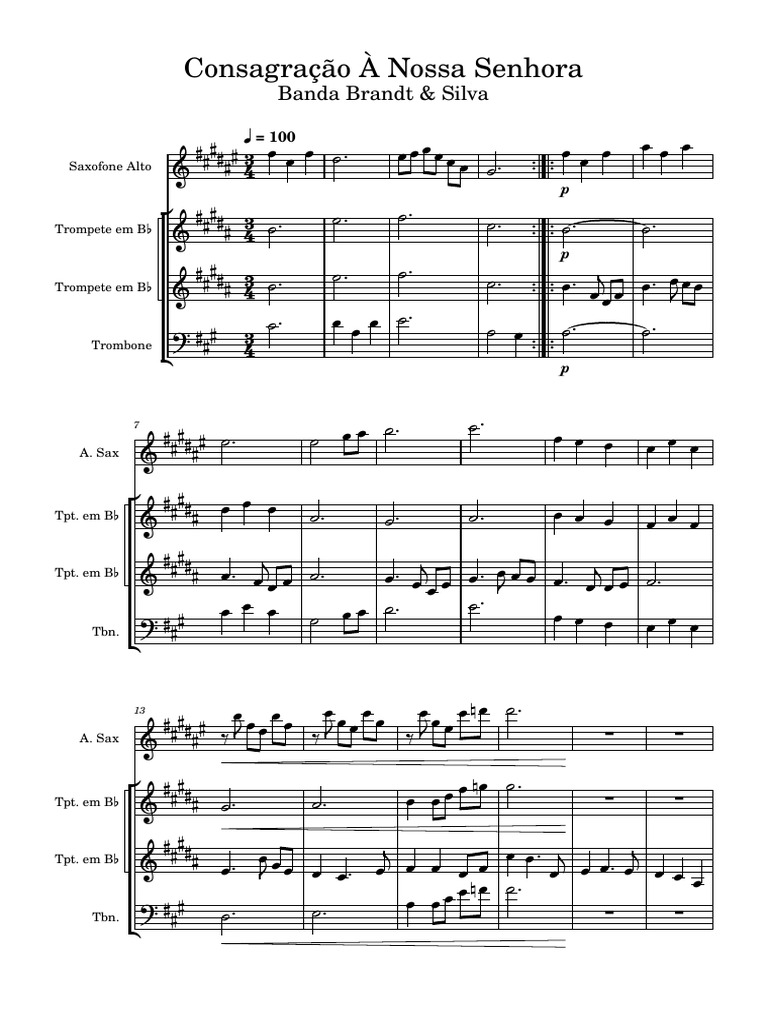 Consagração À Nossa Senhora-Partitura e Partes | PDF
