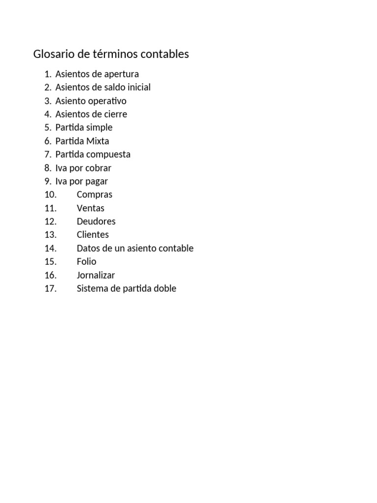 Glosario de Terminos Contables | PDF