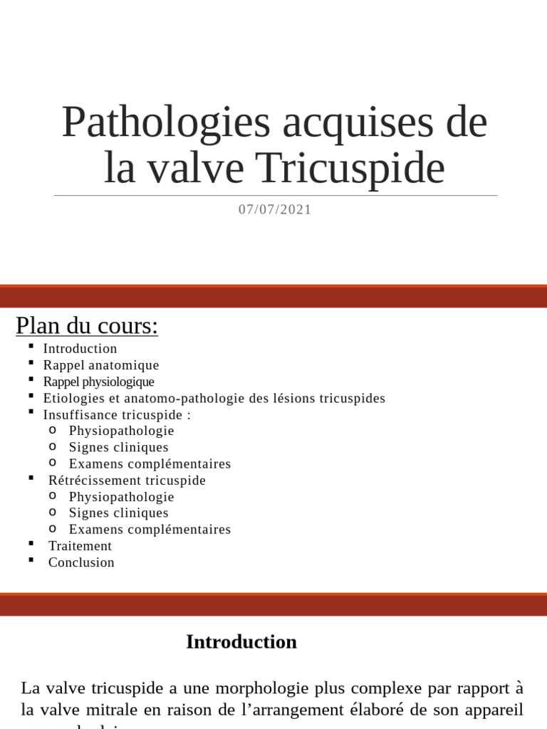 Pathologie Acquise de La Valve Tricuspide PDF — free download