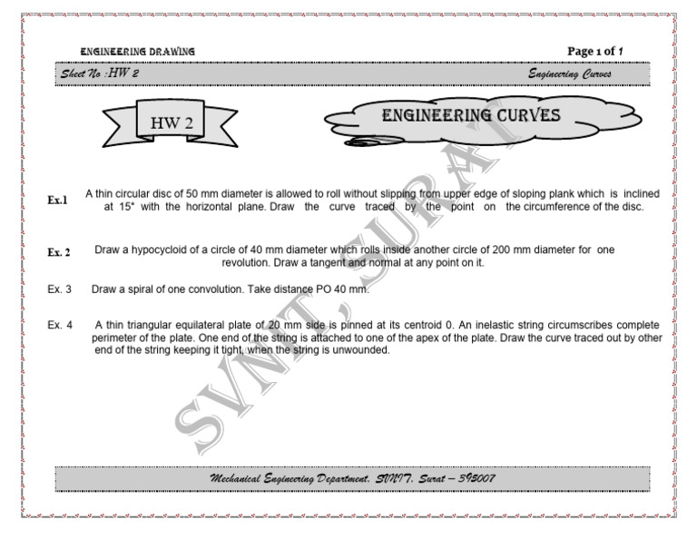 HW 2 Engineering Curves HW | PDF