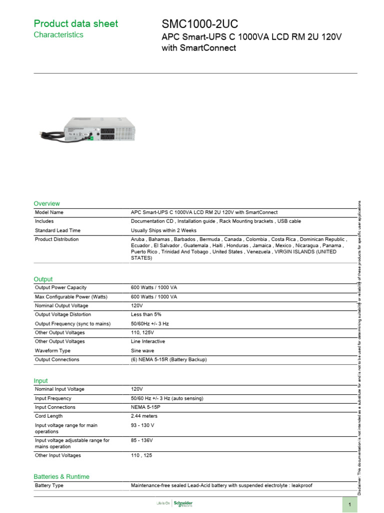 Smart Ups Smc1000 2uc Apc | PDF