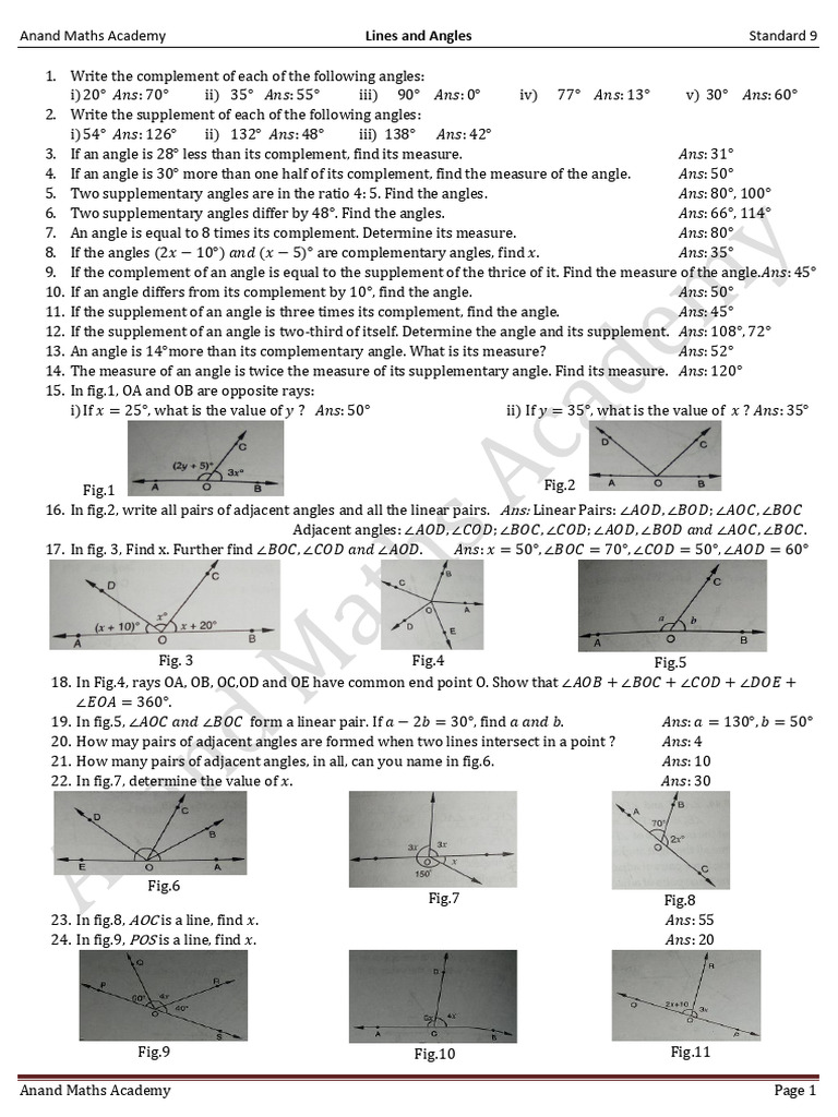 Lines and Angles | PDF
