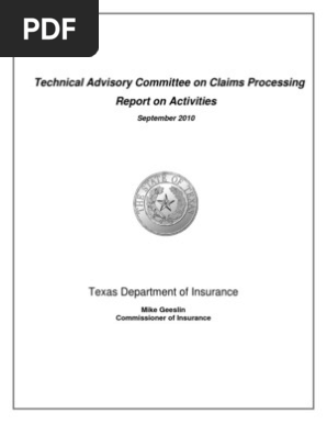 Technical Advisory Committee on Claims Processing texas 2010