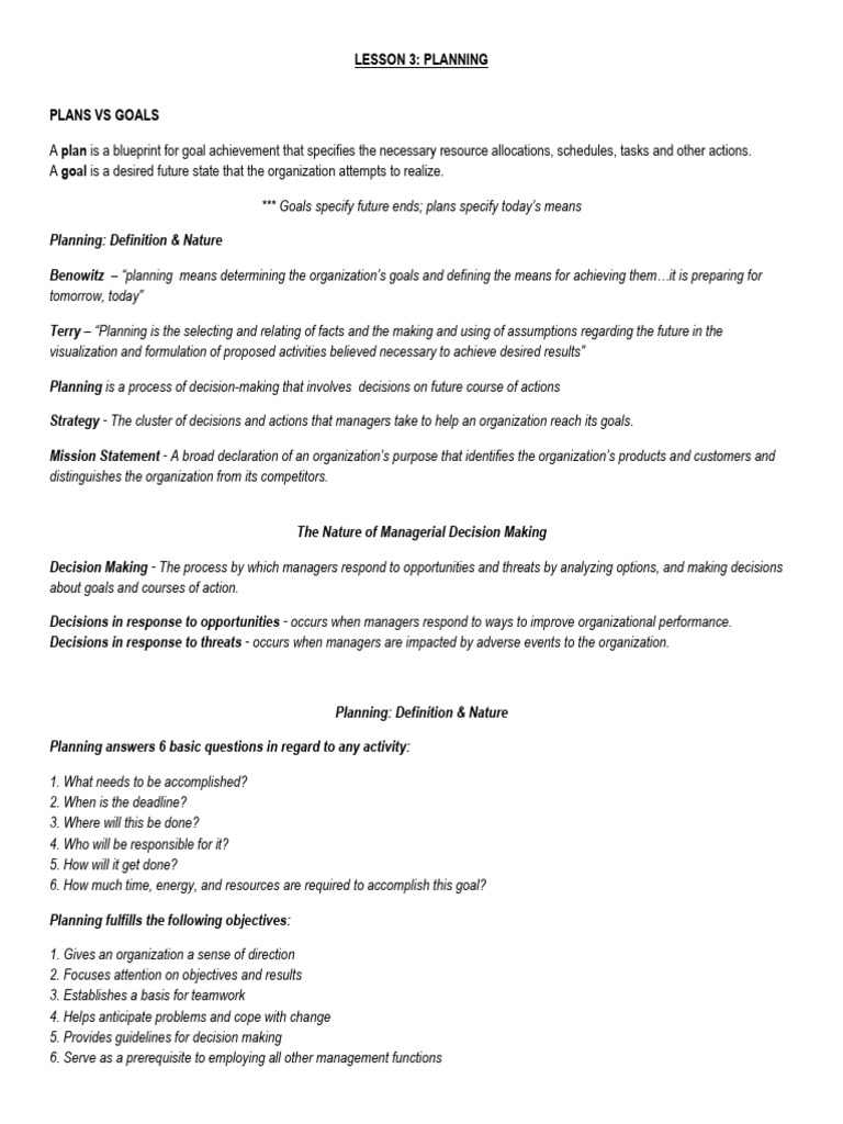 Project Planning Pdf Notes