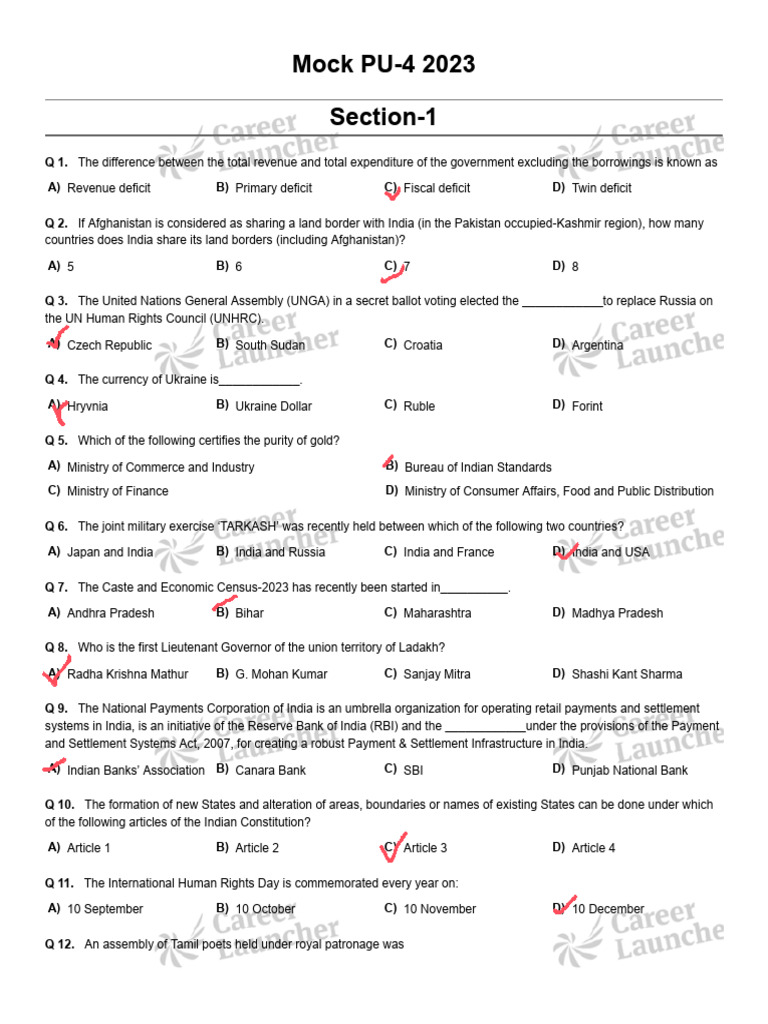 PU Mock 4 - Q | PDF