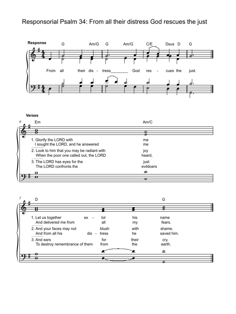 Psalm 34 From All Their Distress Pdf Ketuvim Bible Content