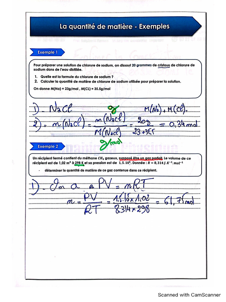 Live 2 - Les exemples pour la quantité d | PDF
