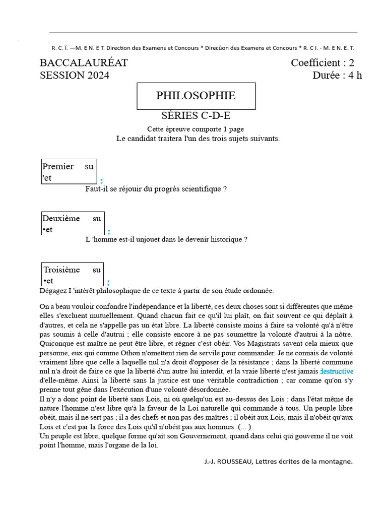 Philosophie Serie C-D-E | PDF
