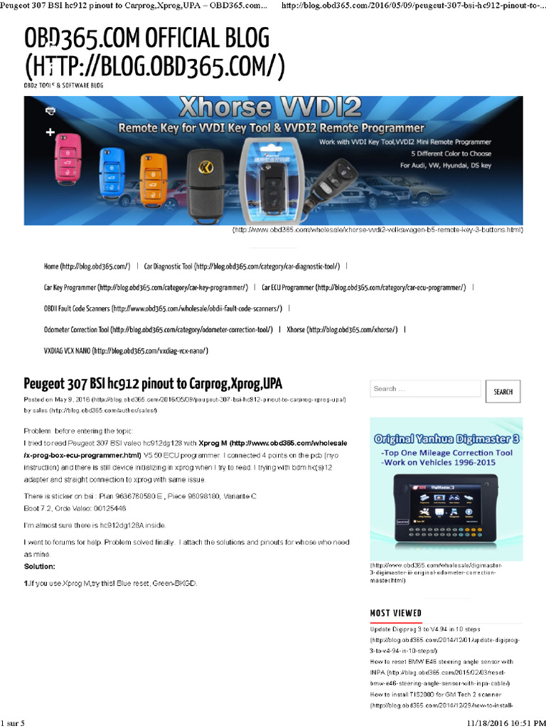 307 Bsi Pinout | PDF