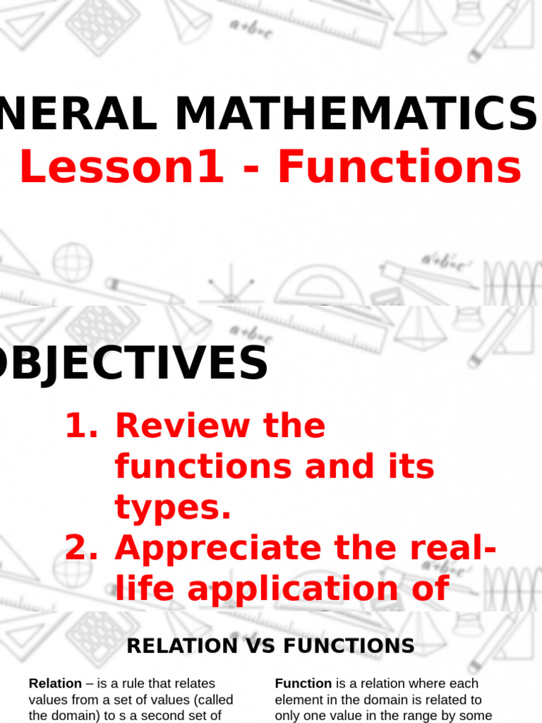 Lesson 1 Revisiting Functions Pdf