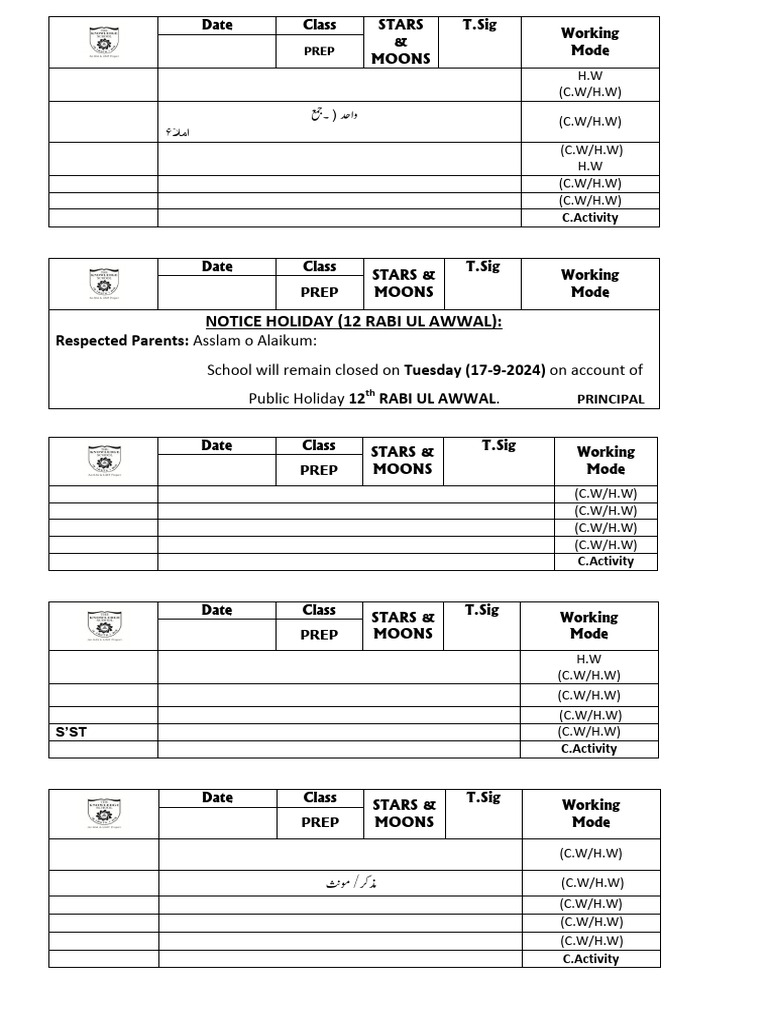 PREP Weekly Working Plan (16-To-20) - 9-24 | PDF