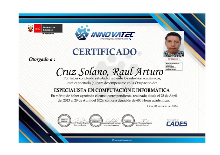 Certificado De Computación Pdf