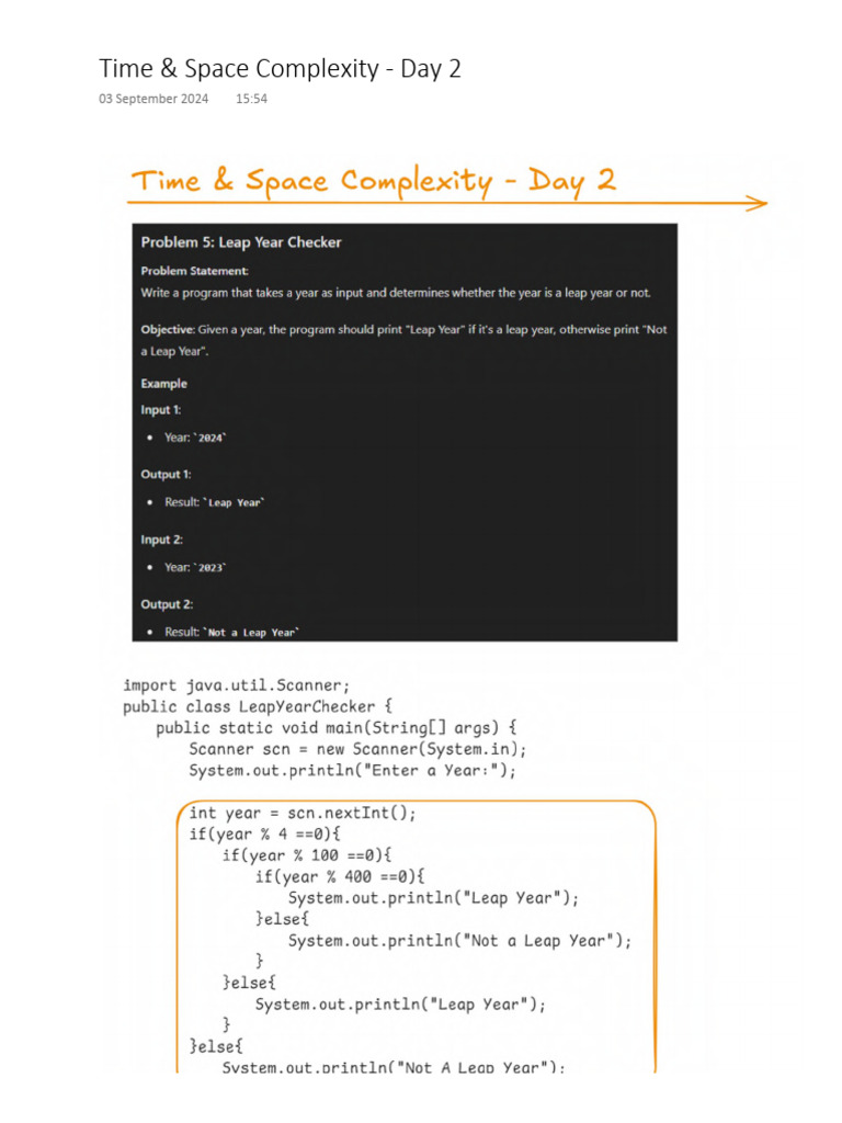 Time & Space Complexity - Day 2 | PDF