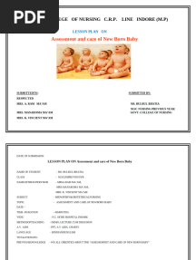 Lesson Plan On Newborn
