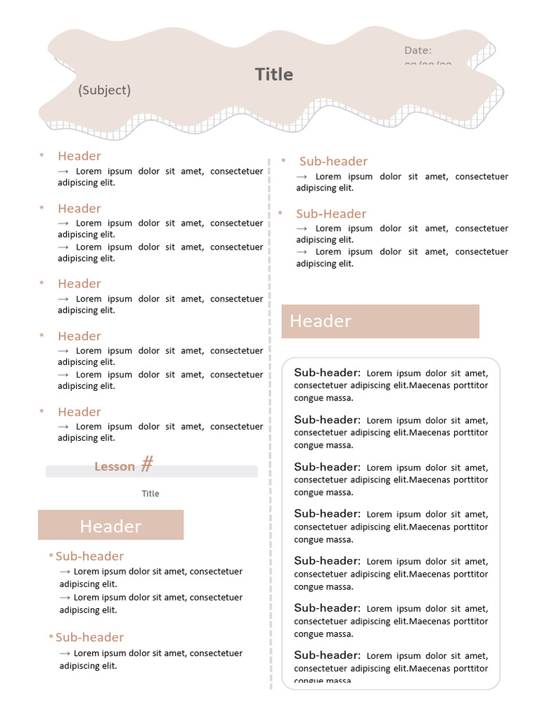 Ms Word Notes Template 2 | PDF