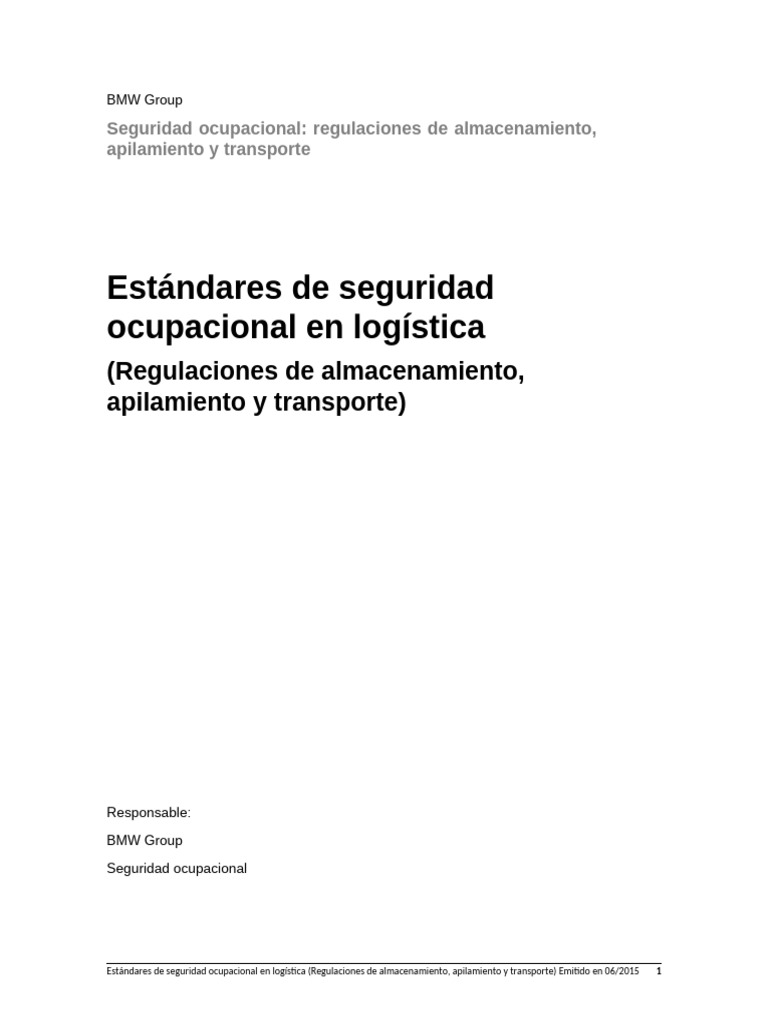 17.11.22 Doc - Standard - Storage, Stacking and Transport - Ing - ESP | PDF