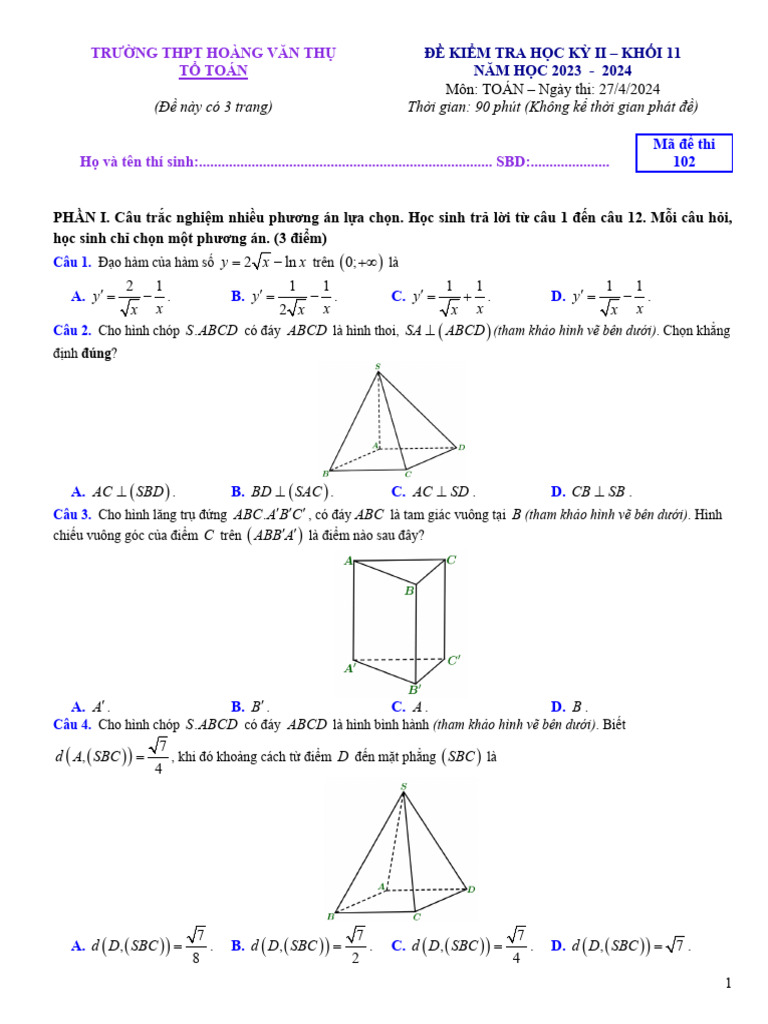 Toán 11 3 Bản | PDF
