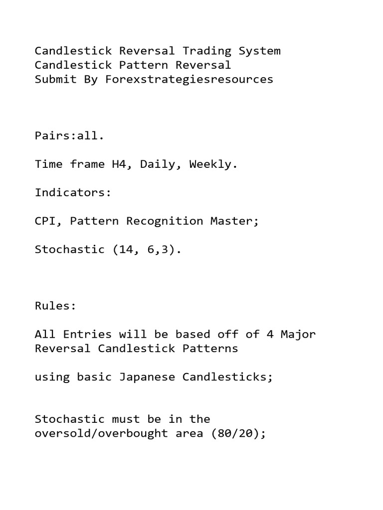 Candlestick Reversal Trading System | PDF