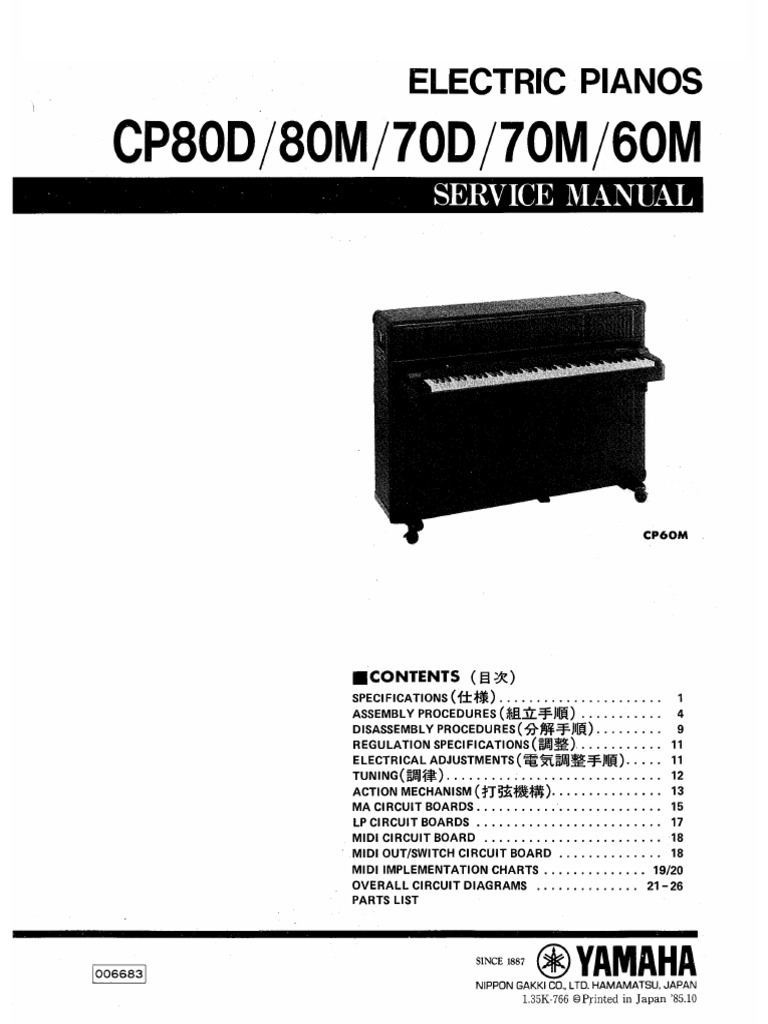 Yamaha CP 80d CP 80m cp70d cp70m cp60m Service Manual 4 | PDF