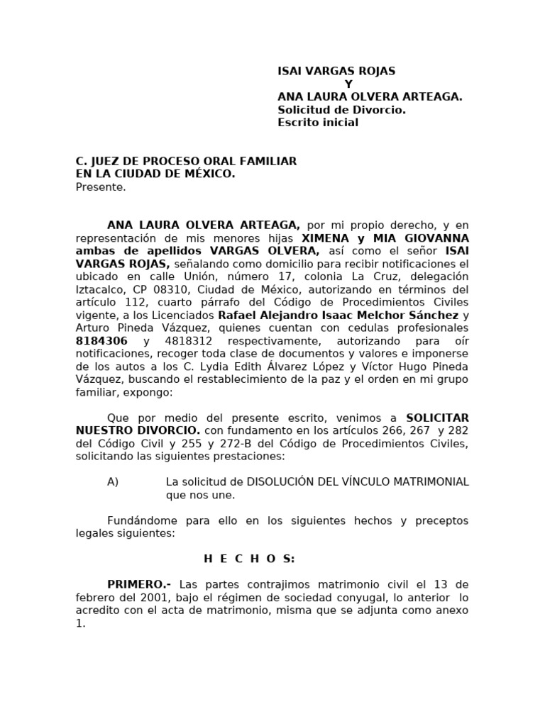Divorcio Incausado Ambos | PDF
