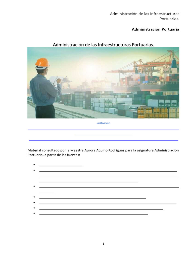 Unidad 5. Recurso 1. Administración de Las Infraestructuras Portuaria | PDF