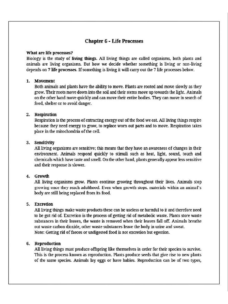 Life Processes PDF | PDF