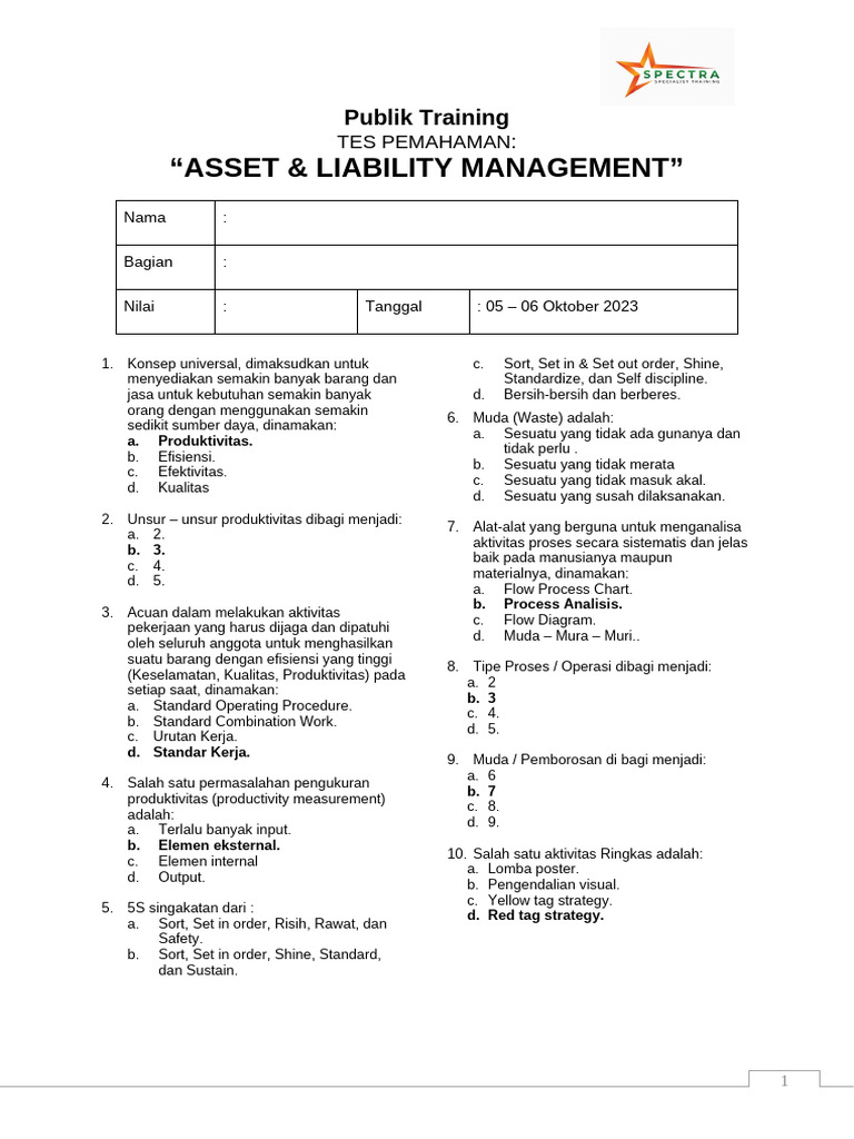 Asset & Liability Management Training | PDF | Production And Manufacturing