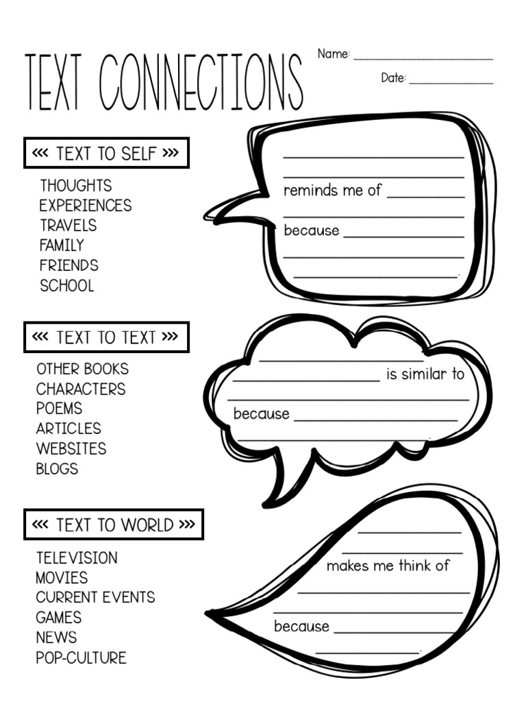 Worksheet Text Connections | PDF