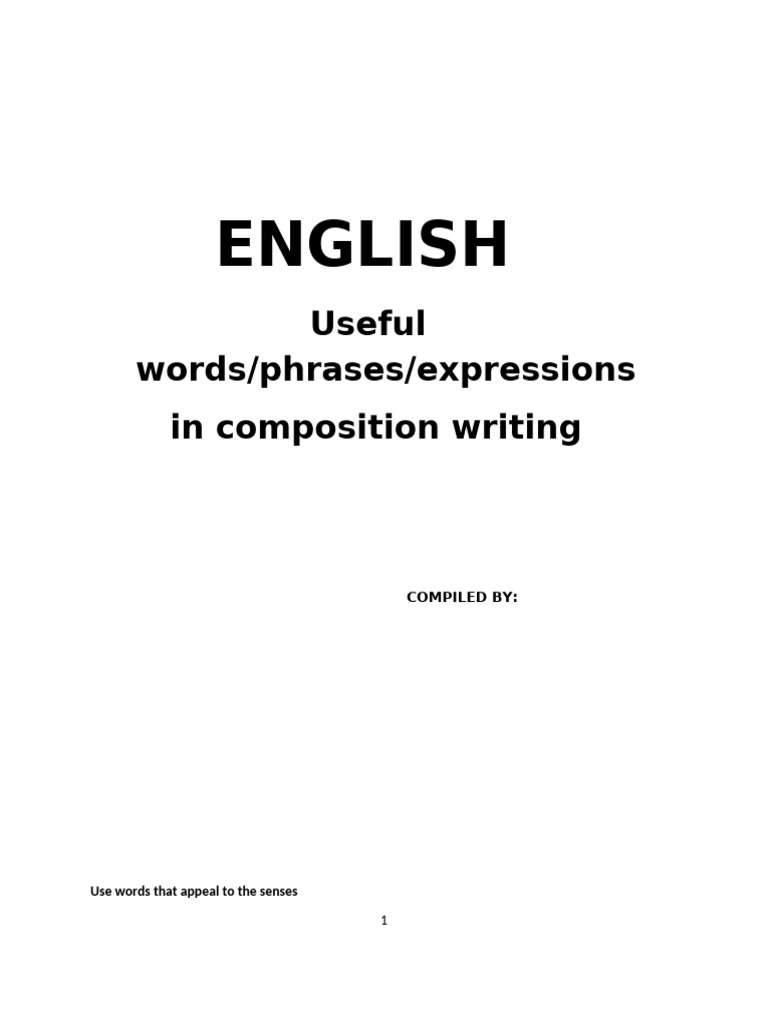 English: Useful Words/phrases/expressions in Composition Writing | PDF