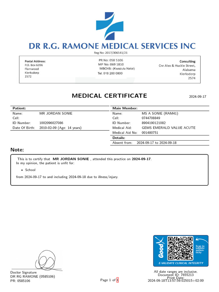 Sick Note | PDF
