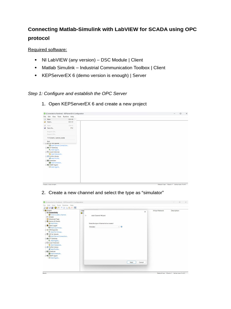 Manual LabVIEW-Simulink OPC Communication | PDF