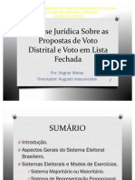 Análise Jurídica Sobre as Propostas de Voto Distrital_Slides